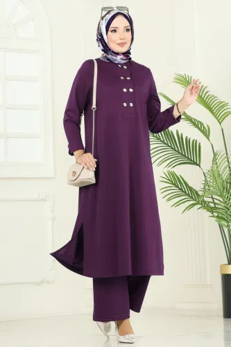 D.V.L. - Yandan Yırtmaçlı Mira Takım 454DVL817 Mürdüm