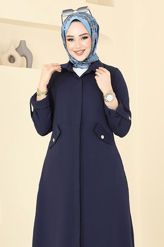 moda selvim Yandan Yırtmaçlı Tesettür Takım 2631SL432 Laci - Thumbnail