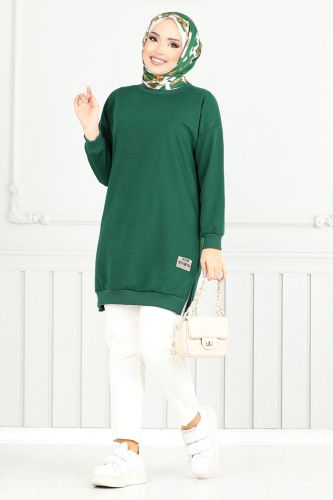 MRV E.T.T. - Yanı Yırtmaçlı Tunik 20455ETT902-M Zümrüt