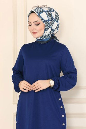 moda selvim Yanları Düğmeli Mira Tunik 2013MRT754 Laci - Thumbnail