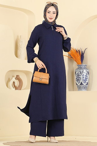 moda selvim Yanları Yırtmaçlı 2 li Takım 24042UKB139 Laci - Thumbnail