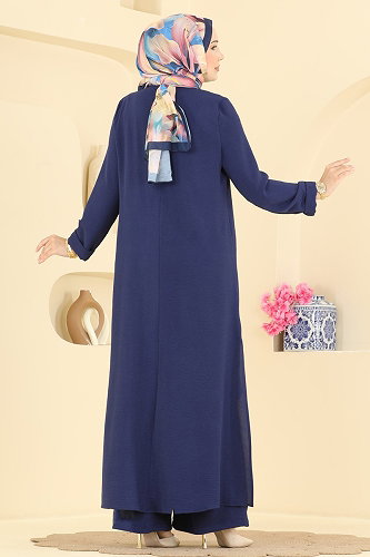 moda selvim Yanları Yırtmaçlı 2 li Takım 2907SLK540 Laci - Thumbnail