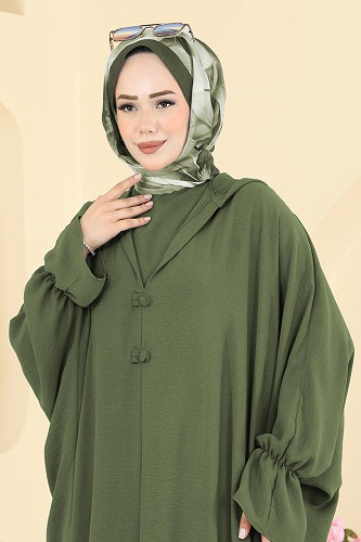moda selvim Yarasa Kol 3 lü Takım 2925SLK540 Haki - Thumbnail