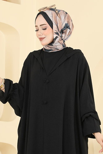 moda selvim Yarasa Kol 3 lü Takım 2925SLK540 Siyah - Thumbnail
