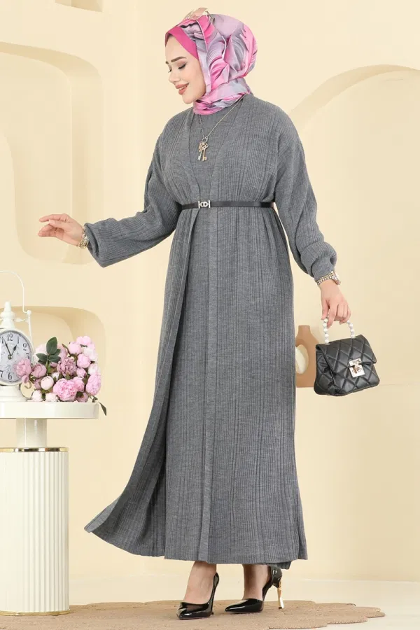 Modaselvim Kombin Yarım Boğazlı İkili Takım 7080HBS856 Antrasit