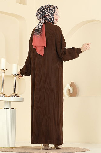 moda selvim Yarım Boğazlı İkili Takım 7080HBS856 Kahve - Thumbnail