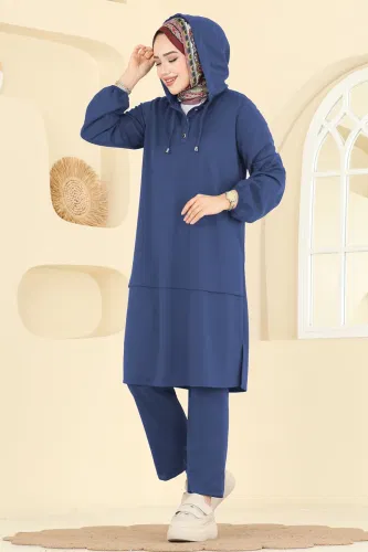 U.K.B. - Yarım Çıtçıtlı Krep Takım 25007UKB139 İndigo