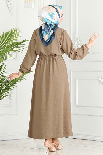 moda selvim Yarım Düğmeli Aerobin Elbise 330MP806 Vizyon - Thumbnail