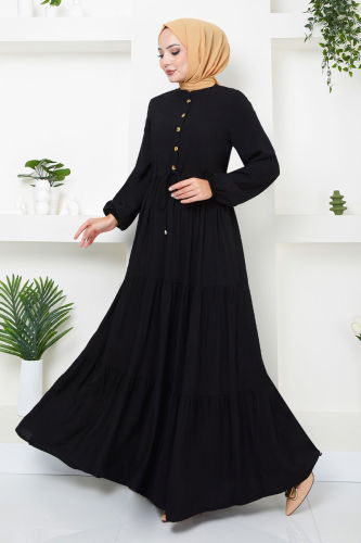 MRV B.G.S. - Yarım Düğmeli Elbise 2350BGS895-M Siyah