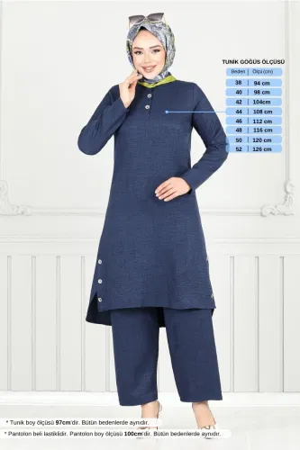 MRV M.R. - Yarım Düğmeli Keten Takım 018MR1077-M Laci