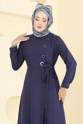 moda selvim Yarım Düğmeli Sofia Takım 2707SL432 Laci - Thumbnail