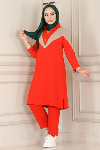 moda selvim Yarım Fermualı Aerobin Takım 2449SL432 Oranj - Thumbnail