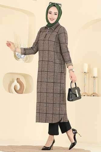 moda selvim Yarım Fermuarlı Balıksırtı Takım 24010UKB139 Vizyon - Thumbnail