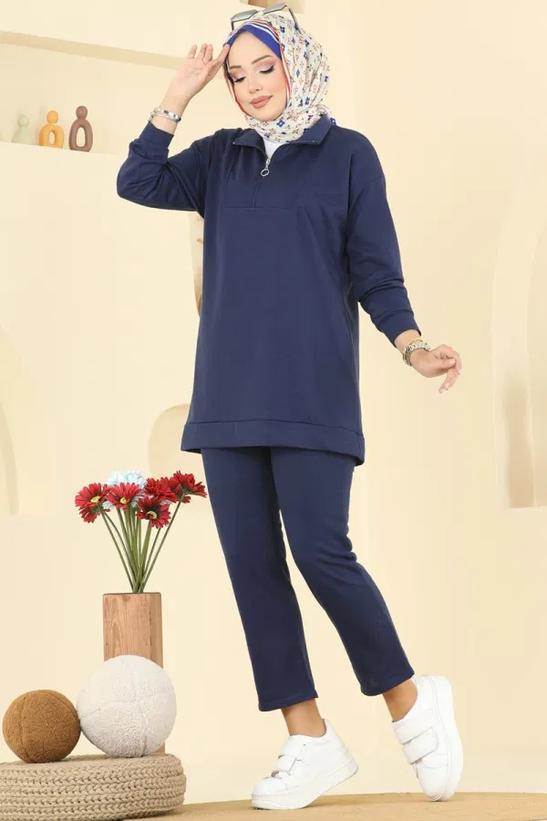 Modaselvim Kombin Yarım Fermuarlı İki İp Takım 7080TEG847 Laci