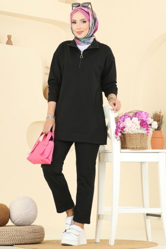 T.E.G. - Yarım Fermuarlı İki İp Takım 7080TEG847 Siyah