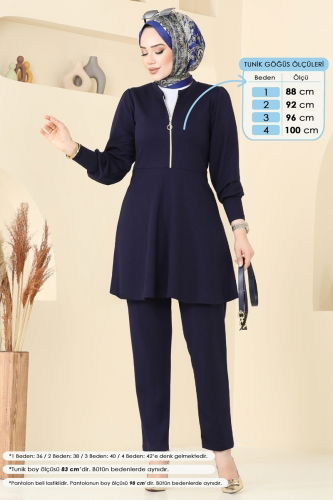 moda selvim Yarım Fermuarlı Modal Takım 5705ZNK1009 Laci - Thumbnail