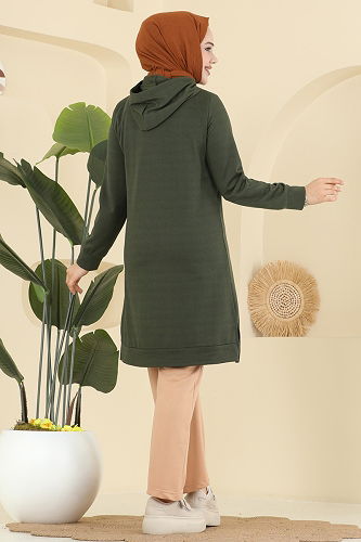 moda selvim Yazı Baskılı Spor Takım 2007FON792 Haki&Vizyon - Thumbnail