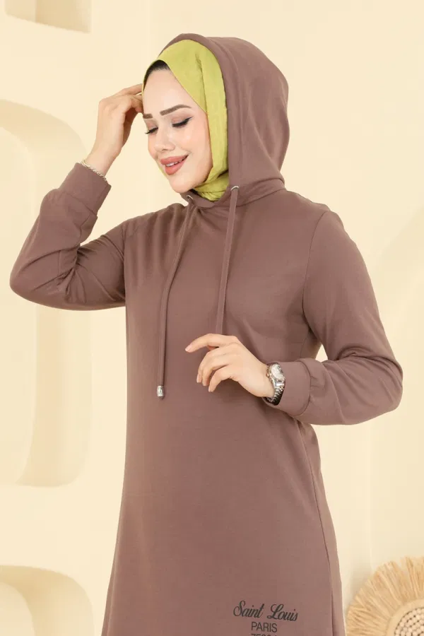 Modaselvim Kombin Yazı Baskılı Spor Takım 2007FON792 Pudra Vizyon&Siyah