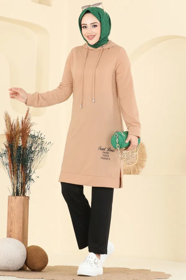 Modaselvim Kombin Yazı Baskılı Spor Takım 2007FON792 Vizyon&Siyah