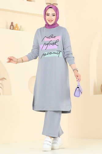 U.Z. - Yazı Baskılı Spor Takım 6038UZ662 Gri