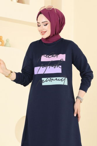 moda selvim Yazı Baskılı Spor Takım 6038UZ662 Laci - Thumbnail