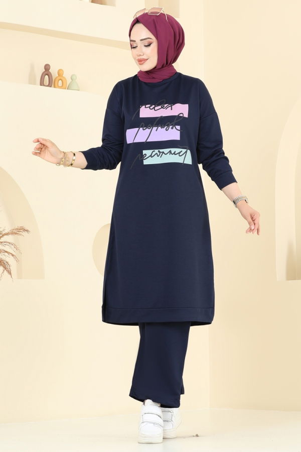 Modaselvim Kombin Yazı Baskılı Spor Takım 6038UZ662 Laci