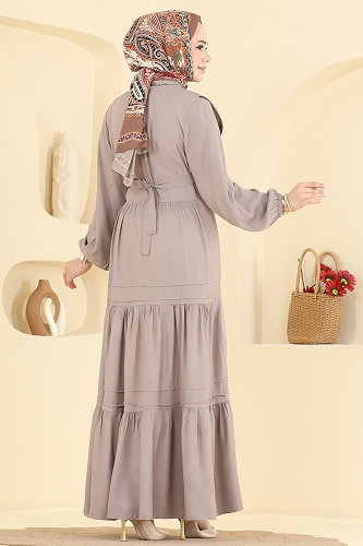 moda selvim Yelek Detaylı Belmando Elbise 7171ERK1158 Vizyon - Thumbnail