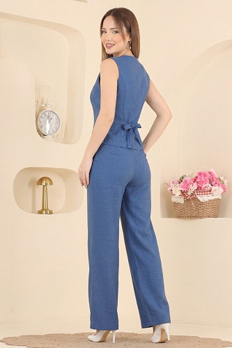 moda selvim Yelekli 2 li Takım 46170JNT1202 İndigo - Thumbnail