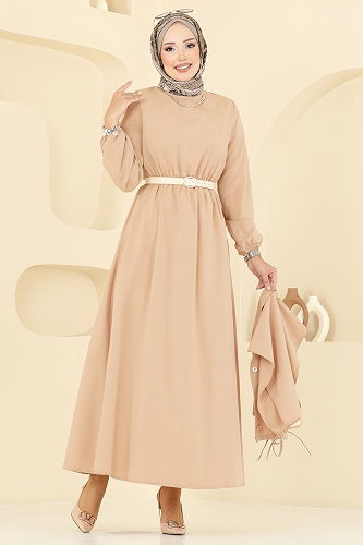 moda selvim Yelekli Terikoton Elbise Takım 3059KTR750 Vizyon - Thumbnail