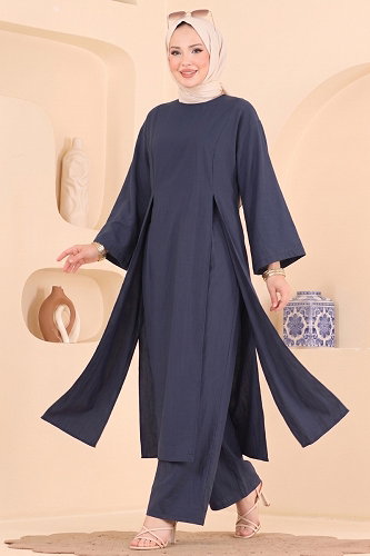 moda selvim Yırtmaç Detaylı 2 Lİ Takım 015ZMRK1203 Laci - Thumbnail