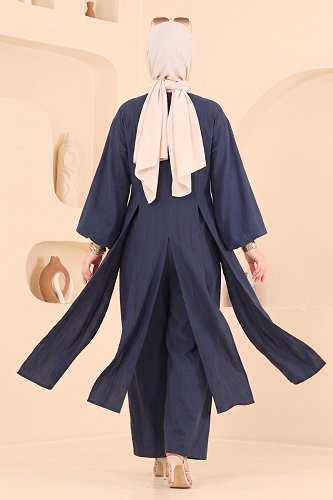 moda selvim Yırtmaç Detaylı 2 Lİ Takım 015ZMRK1203 Laci - Thumbnail