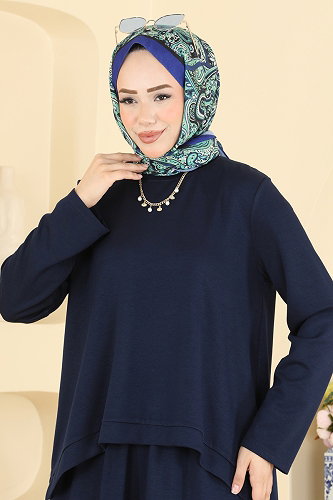 moda selvim Yırtmaç Detaylı 2 li Takım 5677ZNNK1102 Laci - Thumbnail