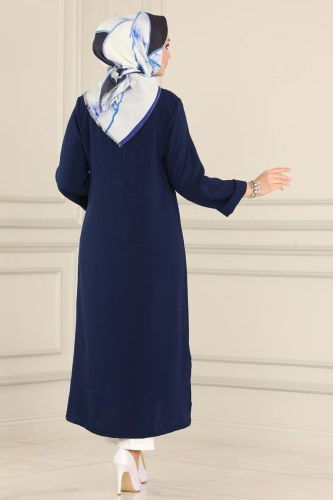 moda selvim Yırtmaç Detaylı Aerobin Tunik 0987FYZ804 Laci - Thumbnail
