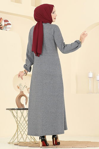 moda selvim Yırtmaç Detaylı Balıksırtı Takım 24003UKBK1160 Ekru - Thumbnail