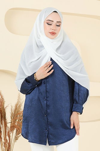 moda selvim Yoryo Kumaş Şal Serisi 505MDLK1153 Ekru - Thumbnail