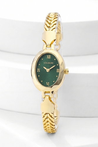 C.L.S.K. - Zarif Desenli Kol Saati 8806CLSK1184 Gold&Zümrüt