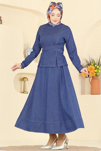 moda selvim Zarif Tensel 2 li Takım 6288BSK463 Açık Kot - Thumbnail