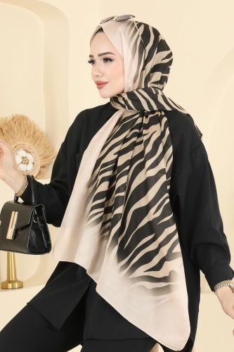 I.P.K. - Zebra Desenli Soft Şal Serisi 155IPK758 Bej