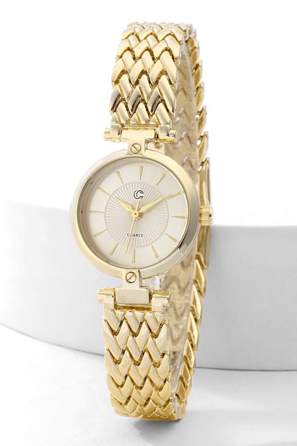 Modaselvim SAAT Zıgzag Metal Kordon Saat 8835CLSK1184 Gold