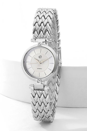 moda selvim Zıgzag Metal Kordon Saat 8835CLSK1184 Gümüş - Thumbnail