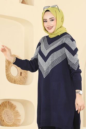 moda selvim Zikzak Desen Triko Takım 2767AYD574 Laci - Thumbnail