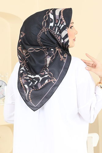 moda selvim Zincir Desen Soft Eşarp Serisi 209MDI1081 Laci - Thumbnail