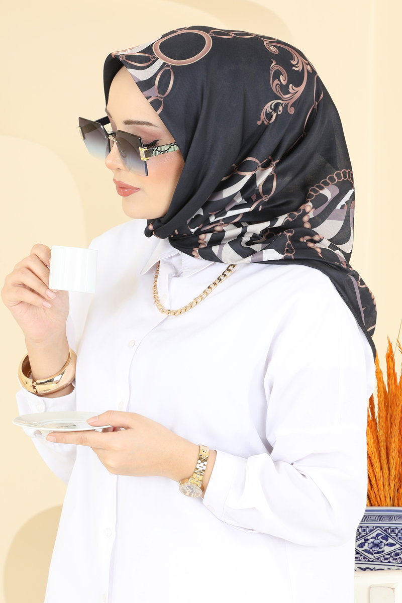 Zincir Desen Soft Eşarp Serisi 209MDI1081 Laci
