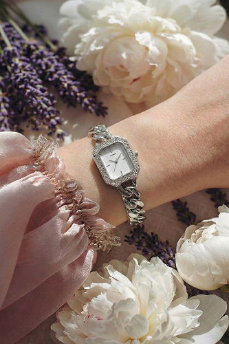 moda selvim Zincir Desenli Kol Saati 8635CLSK1184 Gümüş - Thumbnail